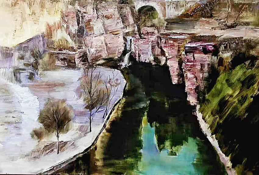 智超作品10《太行谷底》60X90cm 油画 2018年 太行山谷底写生记